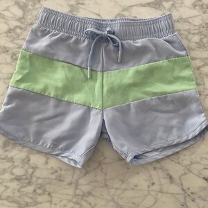 Minnow blue with green stripe boardies 7/8
